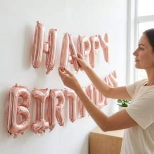 Happy Birthday Foil Balloon Banner Set